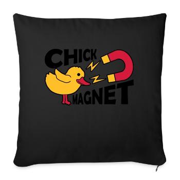 Casanova Chick Magnet Frauenheld - Sofakissenbezug 45 x 45 cm - Schwarz - Vorne