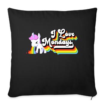I Love Mondays Unicorn - Sofa pillowcase 17,3'' x 17,3'' (45 x 45 cm) - black - Front