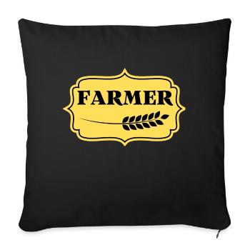 FARMER - Vintage - Housse de coussin décorative 45 x 45 cm - noir - Devant