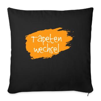 Tapetenwechsel orange - Sofakissenbezug 45 x 45 cm - Schwarz - Vorne