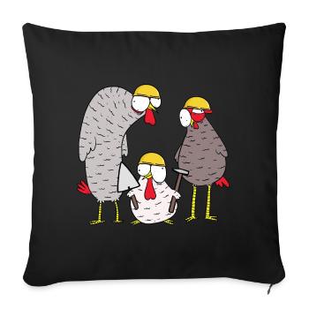 Chantier de construction Client Utilisation Maurer Gewerbe - Housse de coussin décorative 45 x 45 cm - noir - Devant