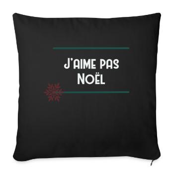 J’aime pas Noël - Housse de coussin décorative 45 x 45 cm - noir - Devant