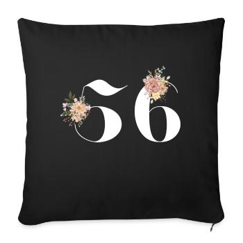 56th anniversary flowers (Gift of 56 years) - Sofa pillowcase 17,3'' x 17,3'' (45 x 45 cm) - black - Front