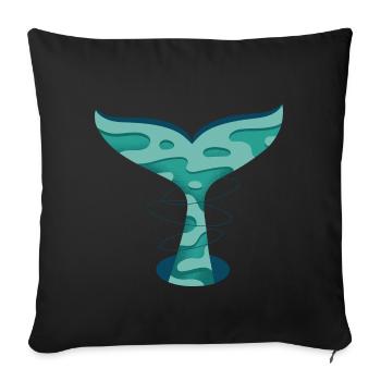 Whale Tail - Sofakissenbezug 45 x 45 cm - Schwarz - Vorne
