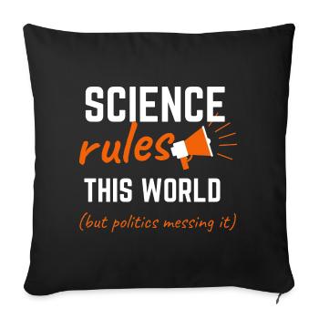 La science règne sur ce monde - Housse de coussin décorative 45 x 45 cm - noir - Devant