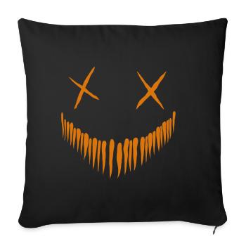 Grimace à la citrouille1 - Housse de coussin décorative 45 x 45 cm - noir - Devant