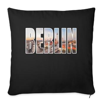 Berlin Photo - Housse de coussin décorative 45 x 45 cm - noir - Devant