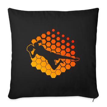 Goalkeeper Football Footballer Women's Footballer - Sofa pillowcase 17,3'' x 17,3'' (45 x 45 cm) - black - Front