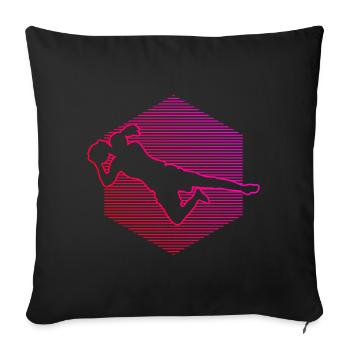 Footballeuse Gardienne de but de football féminin Gardienne de but - Housse de coussin décorative 45 x 45 cm - noir - Devant