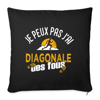 je peux pas j ai trail diagonale des fous run - Housse de coussin décorative 45 x 45 cm - noir - Devant