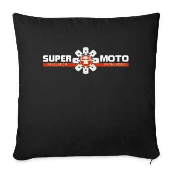 SUPER MOTO Monkey Circle rouge - Housse de coussin décorative 45 x 45 cm - noir - Devant