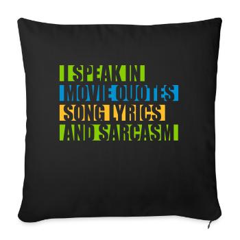 parler des paroles et du sarcasme - Housse de coussin décorative 45 x 45 cm - noir - Devant