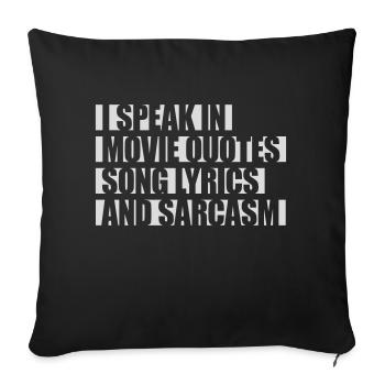 parler des paroles et du sarcasme - Housse de coussin décorative 45 x 45 cm - noir - Devant