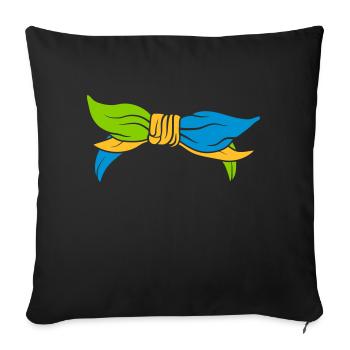 Foulard féminin coloré - Housse de coussin décorative 45 x 45 cm - noir - Devant