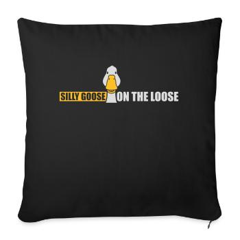 goose on the loose - Sofa pillowcase 17,3'' x 17,3'' (45 x 45 cm) - black - Front