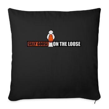 goose on the loose - Sofa pillowcase 17,3'' x 17,3'' (45 x 45 cm) - black - Front