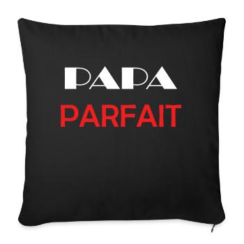 papa parfait - Housse de coussin décorative 45 x 45 cm - noir - Devant