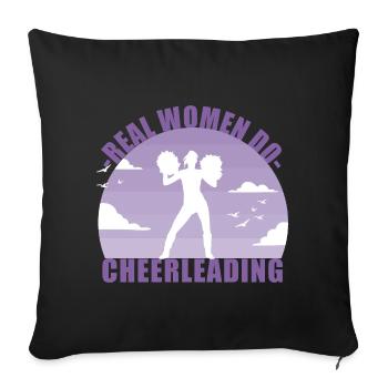 Cheerleading Cheerleader Girl Pompons Gift - Housse de coussin décorative 45 x 45 cm - noir - Devant