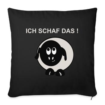 Ich schaff das Schaf Motiv - Sofakissenbezug 45 x 45 cm - Schwarz - Vorne