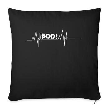Boo Herzschlag - Sofakissenbezug 45 x 45 cm - Schwarz - Vorne