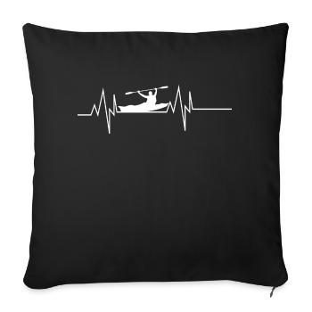 Kayak Heartbeat - Housse de coussin décorative 45 x 45 cm - noir - Devant
