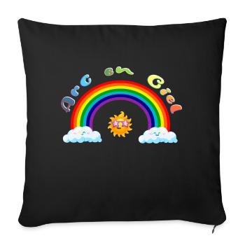 Arc en ciel autour du soleil - Housse de coussin décorative 45 x 45 cm - noir - Devant