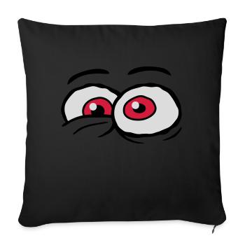 Comic Eyes Crazy Design - Sofa pillowcase 17,3'' x 17,3'' (45 x 45 cm) - black - Front