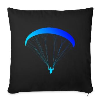Paragliding Paragliding Men Women - Sofa pillowcase 17,3'' x 17,3'' (45 x 45 cm) - black - Front