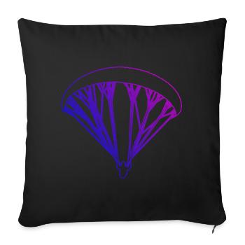 Paragliding Paragliding Paragliding Paragliding - Sofa pillowcase 17,3'' x 17,3'' (45 x 45 cm) - black - Front