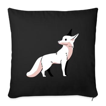 Wildlife Fox Foxes Children Arctic Snow Zoo - Sofa pillowcase 17,3'' x 17,3'' (45 x 45 cm) - black - Front