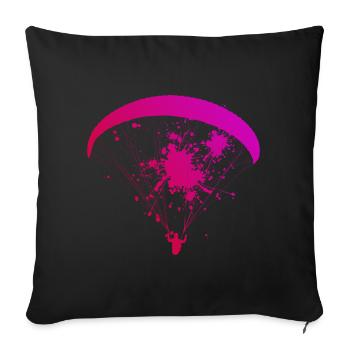 Paraglider Women Paragliding Paraglider Paraglider - Sofa pillowcase 17,3'' x 17,3'' (45 x 45 cm) - black - Front
