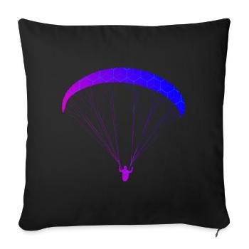 Paragleiten Paragleiter Gleitschirm Parapente - Housse de coussin décorative 45 x 45 cm - noir - Devant
