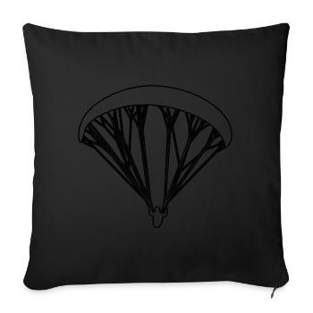 Paragliding Paragliding Men's Paragliding - Sofa pillowcase 17,3'' x 17,3'' (45 x 45 cm) - black - Front