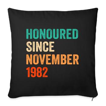 Birthday November 1982 Vintage Design - Sofa pillowcase 17,3'' x 17,3'' (45 x 45 cm) - black - Front