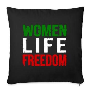 Women life freedom - Housse de coussin décorative 45 x 45 cm - noir - Devant