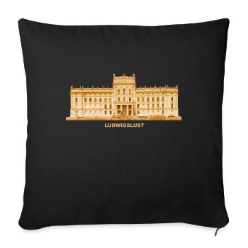 Château de Ludwigslust Mecklembourg-Poméranie-Occidentale - Housse de coussin décorative 45 x 45 cm - noir - Devant
