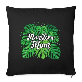Monstera Mom - Sofa pillowcase 17,3'' x 17,3'' (45 x 45 cm) - black - Front