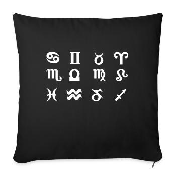 Astrological symbols - Sofa pillowcase 17,3'' x 17,3'' (45 x 45 cm) - black - Front