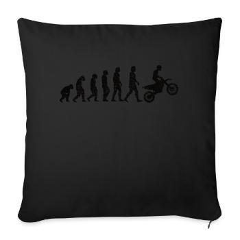 Motocycliste Cadeau Mobylette Moto Motorcross - Housse de coussin décorative 45 x 45 cm - noir - Devant