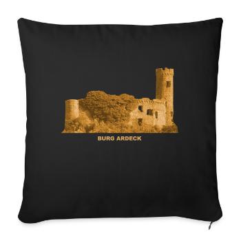 Ardeck Burg Ruine Holzheim Rheinland-Pfalz - Sofakissenbezug 45 x 45 cm - Schwarz - Vorne