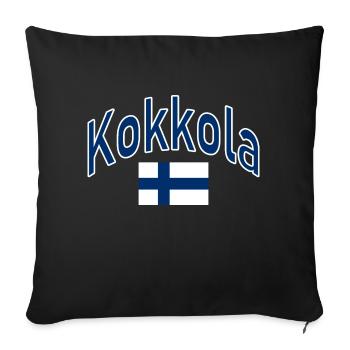 Drapeau finlandais de Kokkola - Housse de coussin décorative 45 x 45 cm - noir - Devant
