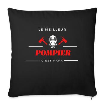 Le meilleur Pompier c'est Papa - Housse de coussin décorative 45 x 45 cm - noir - Devant