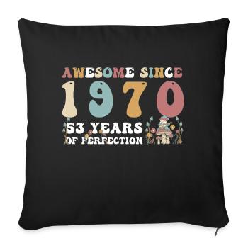 Génial depuis 1970 53 Année de Perfection - 53ème - Housse de coussin décorative 45 x 45 cm - noir - Devant