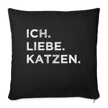 cool miezekatze spaß statement falbkatze meerkatze - Sofakissenbezug 45 x 45 cm - Schwarz - Vorne