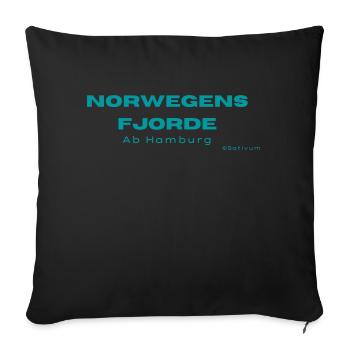 Norway's fjords - celebrate your trip! - Sofa pillowcase 17,3'' x 17,3'' (45 x 45 cm) - black - Front