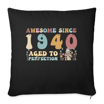 Awesome since 1940 - 83rd Birthday - 2023 Groovy - Sofa pillowcase 17,3'' x 17,3'' (45 x 45 cm) - black - Front