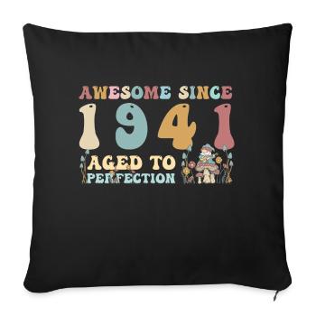Génial depuis 1941 - 82e anniversaire - 2023 Groovy - Housse de coussin décorative 45 x 45 cm - noir - Devant