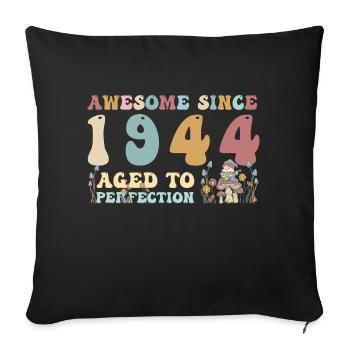 Génial depuis 1944 - 79e anniversaire - 2023 Groovy - Housse de coussin décorative 45 x 45 cm - noir - Devant