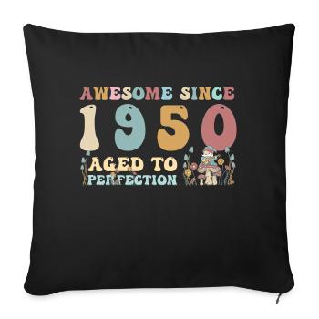 Awesome since 1950 - 73rd Birthday - 2023 Groovy - Sofa pillowcase 17,3'' x 17,3'' (45 x 45 cm) - black - Front