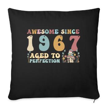 Génial depuis 1967 - 56e anniversaire - 2023 Groovy - Housse de coussin décorative 45 x 45 cm - noir - Devant